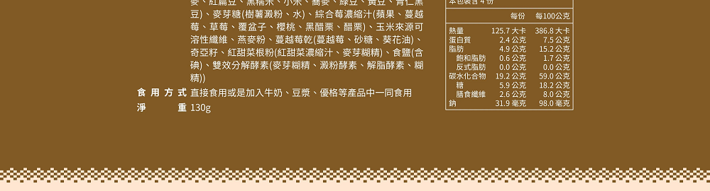 蕎拉燕麥  繽紛莓果派纖女燕麥片