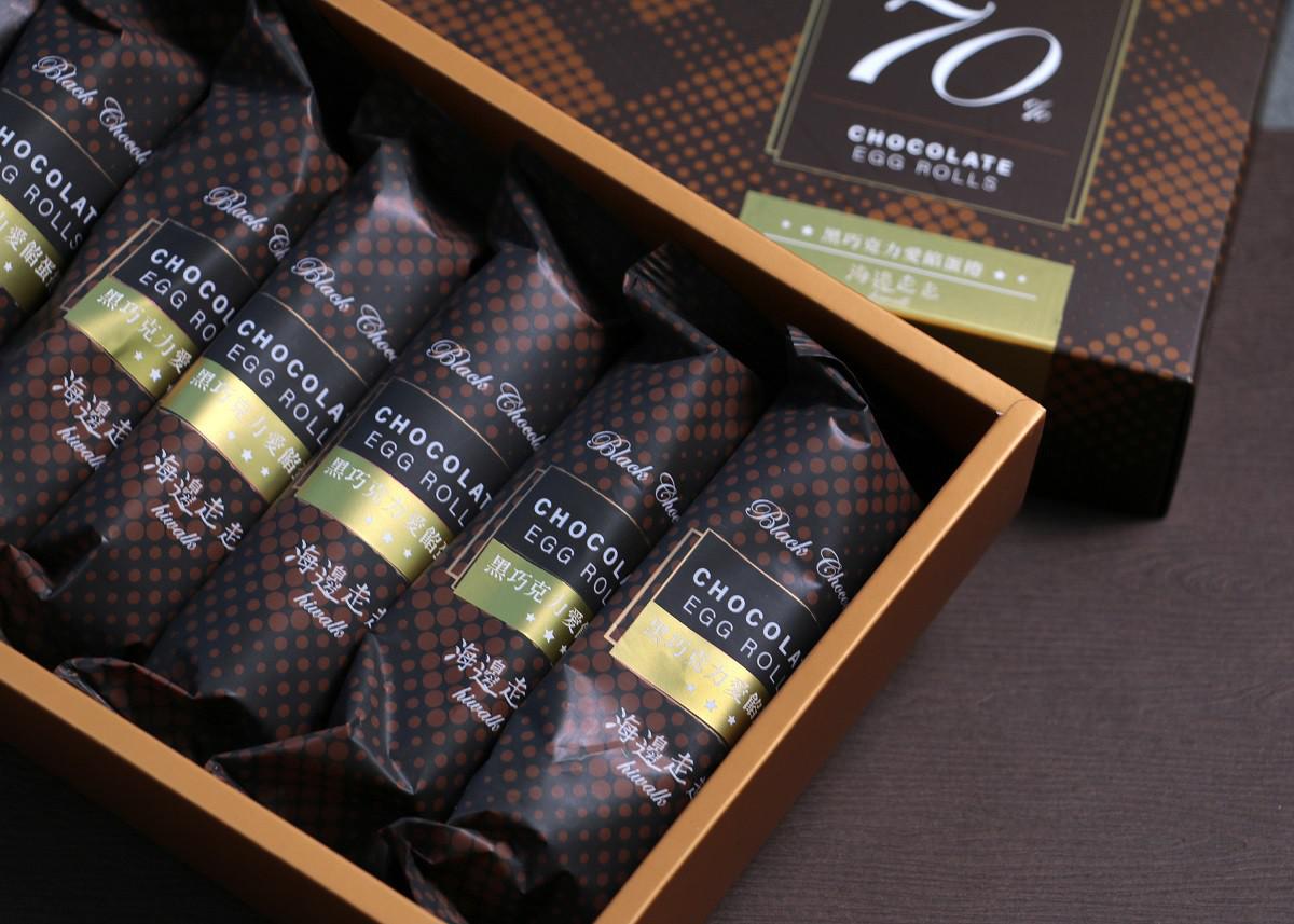 海邊走走 巧克力愛餡蛋捲盒裝 8入 海邊走走 巧克力愛餡蛋捲盒裝 8入